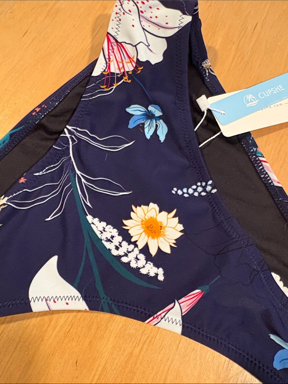 Cupshe Navy Floral Cutout Bikini Set - Picture 6 of 9